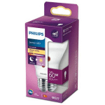 LED PHILIPS STANDARD E27 60W BLANC CHAUD DÉPOLIE, NON DIMMABLE