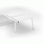 PÔLE DE 2 BUREAUX ECLA BLANC L 120 X P 80 CM PIÈTEMENT MÉTAL BLANC - ÉLÉMENT SUIVANT