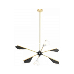 SINEM - SUSPENSION - 6 LUMIÈRE - Ø 93 CM - NOIR ET OR - DESIGN - ÉCLAIRAGE INTÉRIEUR - SALON I CHAMBRE I CUISINE I SALLE À MANGER - DORÉ/LAITON