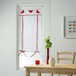 PARIS PRIX - STORE VOILAGE BRODÉ OPALINE 60X160CM ROUGE