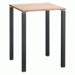 TABLE HAUTE CARRÉE EDEN L 80 X P 80 X H 105 CM CHÊNE CLAIR PIEDS ANTHRACITE
