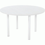 TABLE RONDE AZARI Ø100 4 PIEDS BLANC/BLANC - SIMMOB