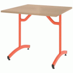 TABLE TIM 80X80 CM T6 - DL - PLAT STRAT ABS - HÊTRE SORANO/ORANGE 2004 - RODET
