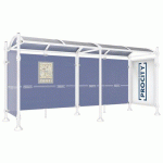 ABRI BUS PROVINCE 5 M VITRINE 1 BARDAGE LAT. INOX BLANC 9010 - PROCITY