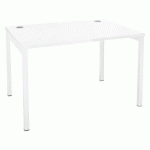 BUREAU DROIT SQUADRA L 120 X P 80 CM PLATEAU BLANC PIÈTEMENT BLANC