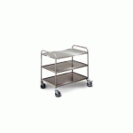 CHARIOT DE SERVICE EN INOX HUPFER - 3 PLATEAUX 1000 X 600 MM