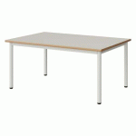 TABLE MALIBU 120X80 T2 4P STRA ALAISÉ BLC SEL W911/BLC 9016