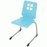 CHAISE COQUE DAMIER PIÈTEMENT LUGE ACIER - BLEU LAGON/GRIS ARGENT