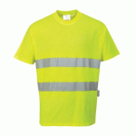 LOT DE 2 - PORTWEST S172 TEE-SHIRT CONFORT COTON JAUNE - TAILLE XXL