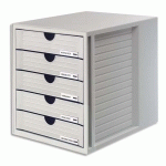 MODULE DE CLASSEMENT SYSTEMBOX, 5 TIROIRS, GRIS CLAIR