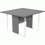 TABLE DE RÉUNION RAZOR 120 CM - ANTHRACITE - PIEDS BLANC - ARTARREDI