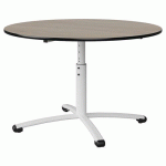 TABLE MALIBU Ø 120 T3/T6 PC ST CHÊNE 1146/NOIR BLC 9016 - MANUTAN EXPERT