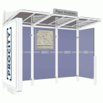 ABRI BUS CONVIVIALE 3 M CAISSON BARDAGE DROIT BLANC 9010 - PROCITY