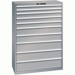 ARMOIRE GRIS PIGEON 1023X572X1450 AVEC 10 TIR. 200KG - LISTA