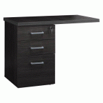 CAISSON HAUTEUR BUREAU AVEC EXTENSION SHINY NOIR ÉBÈNE