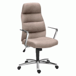 FAUTEUIL DE BUREAU ALTENA TISSU BEIGE - AVEC ACCOUDOIRS, APPUI-TÊTE - MÉCANISME SYNCHRONE - PIED ALUMINIUM