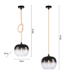 PAUL NEUHAUS SUSPENSION LUMA EN VERRE, À 1 LAMPE