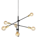 QAZQA SYDNEY - SUSPENSION - 6 LUMIÈRE - Ø 78 CM - NOIR ET OR - RUSTIQUE - ÉCLAIRAGE INTÉRIEUR - SALON I CHAMBRE - DORÉ