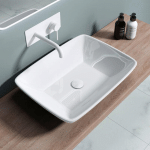 SOGOOD - LAVABO À POSER BLANC VASQUE EN CÉRAMIQUE LAVE MAINS OVALE DE QUALITÉ POUR SALLE DE BAIN 59X43X12,5CM BRUXELLES102 - BLANC