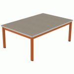 TABLE CARÉLIE MOB 120X80 T1 STR POLY. ÉRABLE G. BEIGE/PAPAYE - MOBIDECOR