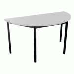 TABLE DE RÉUNION DEMI-LUNE TREFF 140 X 70 GRIS CLAIR / NOIR