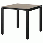 TABLE MALIBU 80X80 T5 SOUDÉ STR CHÊNE 1146/NOIR NOIR 9005