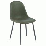 CHAISE LOLITA STRUC MÉTAL NOIR - ASS/DOSSIER TISSU PVC VERT - STAMP