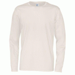 COTTOVER T-SHIRT MANCHES LONGUES HOMME - CERTIFIÉ GOTS ECRU - TAILLE XXXXL
