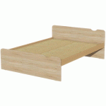 LIT TÊTE ET PIED DÉCO SOMMIER AGGLO 140X190CM IDENTITÉ ARGENT/CHÊNE - MANUTAN COLLECTIVITÉS