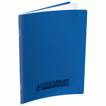 LOT DE 10 - CAHIER CONQUERANT CLASSIQUE AGRAFE 170X220 32P 90G SEYES POLYPRO BLEU