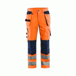 PANTALON AÉRÉ À STRETCH ORANGE FLUO MARINE - BLAKLADER