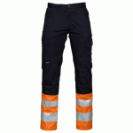 PROJOB 6523 PANTALON POLYCOTON - EN ISO 20471 CLASSE 1 ORANGE/NOIR - TAILLE 42