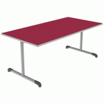 TABLE BANDANA 160X80 T4 DL STRAT POLYURÉTH. CERISE GRIS/9006 - MOBIDECOR