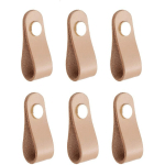 PETITES ECREVISSES - 6 PCS POIGNÉES DE MEUBLE MODERNE EN CUIR POIGNÉE POUR TIROIR ARMOIRE COMMODE AVEC VIS - ROSE