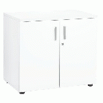 ARMOIRE BASSE EDEN H 72 X L 80 X P 47 CM CORPS BLANC / PORTES BLANC