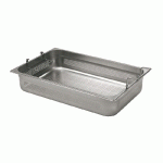 BAC GASTRO INOX 1/1 PERFORÉ À  ANSES PLIABLES - H 150 MM.