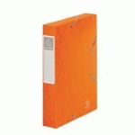 CHEMISE BOX CARTOBOX EXACOMPTA 24 X 32 CM DOS 6 CM - ORANGE - LOT DE 10