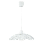 FAN EUROPE - SUSPENSION CASHMERE 1 AMPOULE VERRE,CÂBLE EN PLASTIQUE BLANC - BLANC