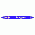 LOT DE 3 - MARQUEUR DE TUYAUTERIE - POTASSIUM - NFX 08-105 - VINYLE LAMINÉ 250 X 26 MM
