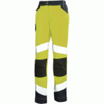 PANTALON FEMME FLUO TECH 9E82 - JAUNE FLUO / BLEU FONCÉ - 1 - CEPOVETT SAFETY