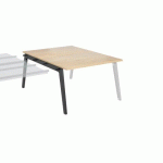 PÔLE DE 2 BUREAUX SUIVANT EDEN ARCHE + GOULOTTE CHÊNE CLAIR L 120 CM CARBONE