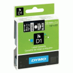 RUBAN POLYESTER DYMO D1 S0720610 12 MM NOIR ÉCRITURE BLANCHE