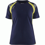 T-SHIRT DE TRAVAIL AVEC DÉTAILS FLUO FEMME - BLEU - XL - BLAKLADER