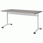 TABLE MALIBU 160X80 T6 DL STRA ABS BÉTON F186/BLC 9016