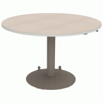 TABLE MANO MOB RÉG. Ø120 STR ALAIS ÉRABLE G. BLC PAST/NOISET - MOBIDECOR