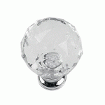 BOUTON À FACETTES DE DIAMÈTRE 28MM ACRILYQUE TRANSPARENT/CHROMÉ - CADAP - 00610/4S