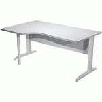 BUREAU 90° GAUCHE PIEDS L MÉTAL FAST 160CM GRIS CHROME