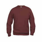 CLIQUE SWEAT BASIC COL RD BORDEAUX XL