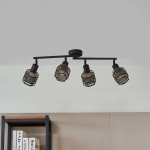 LINDBY EUDORIA SPOT DE PLAFOND À 4 LAMPES NOIR/OR