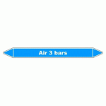 LOT DE 3 - MARQUEUR DE TUYAUTERIE - AIR 3 BARS - NFX 08-105 - VINYLE LAMINÉ 250 X 26 MM
